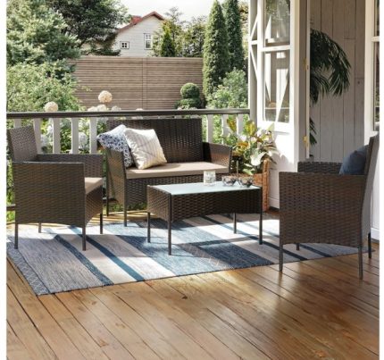 Set Terraza 4 Piezas Café