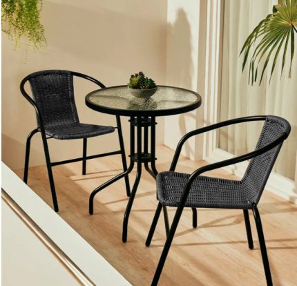 Set terraza 2 sillas + Mesa vidrio