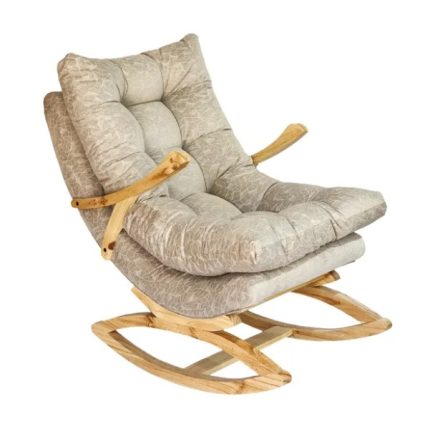 SILLA MECEDORA BEIGE FELPA